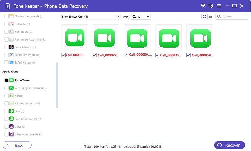 recover facetime call history solution 1 step 3