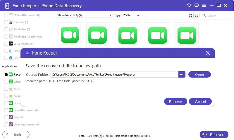 recover facetime call history solution 1 step 4