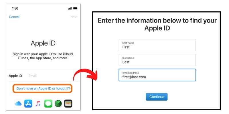 go to apple website, click Don’t have an Apple ID or forgot it then fill up information