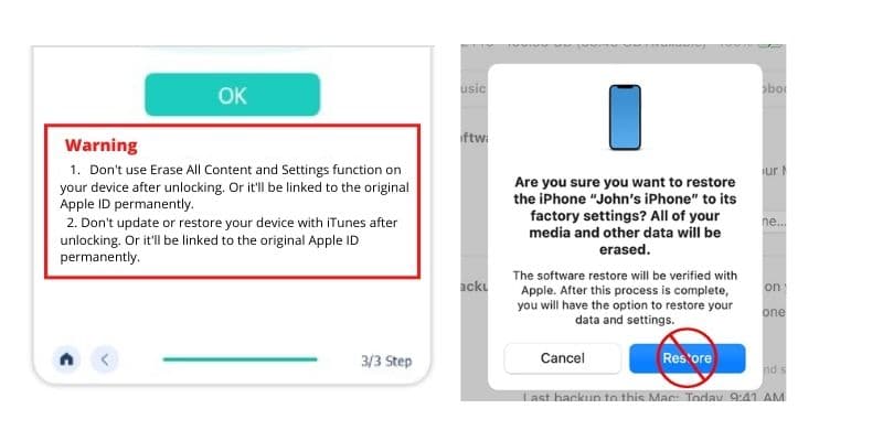 don't restore via itunes