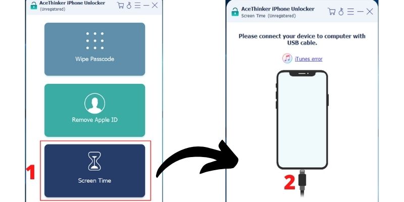 select screen time then connect device